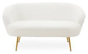 Yazmin Two Seat Sofa With Gold Finish Legs