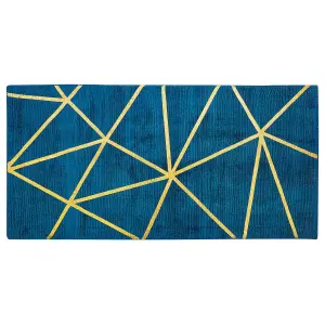 Viscose Rug 80 x 150 cm Blue HAVZA