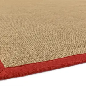 Red Bordered Plain Modern Easy to clean Rug for Dining Room Bed Room and Living Room-160cm X 230cm