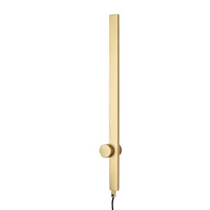 Line Brass effect Plug-in LED Wall light