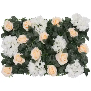 Artificial Flower Wall Backdrop Panel, 60cm x 40cm, Champagne Roses