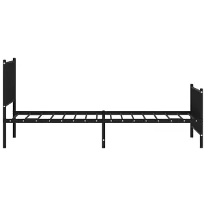 Berkfield Metal Bed Frame with Headboard and Footboard Black 90x200 cm