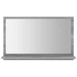 Dorlene Framed Wall Mounted Bathroom Mirror Grey Sonoma / 60 cm