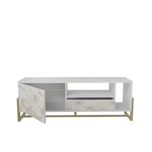 Decorotika - Utopia TV Stand TV Unit TV Cabinet with Shelves and One Cabinet