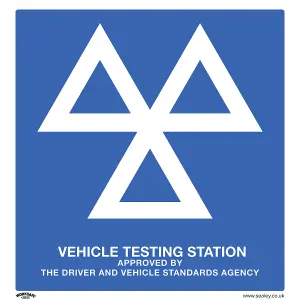 Sealey Warning Safety Sign MOT Testing Station Rigid Plastic Pack of 10 SS51P10