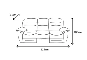 NAPOLI 3 Seater and 2 Seater Electric Recliner Sofas Suite in Grey Faux Suede