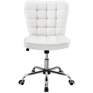 Yaheetech Modern Desk Chair with Adjustable Seat Height - White