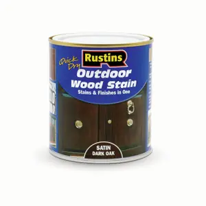 Rustins Quick Dry Outdoor Wood Stain Satin - Dark Oak 500ml