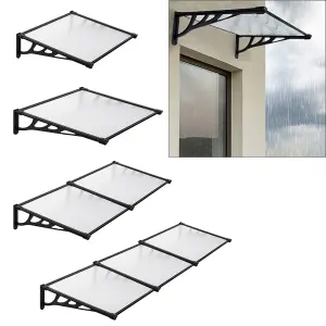 Black Outdoor Front Door Canopy  Awning Rain Shelter W 150 cm x D 90 cm x H 28 cm