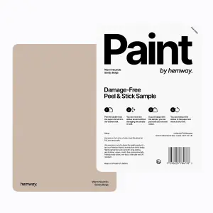 Hemway Chalk Paint Matt A5 Sample, Sandy Beige, Peel & Stick Swatch For Interior Walls Wood