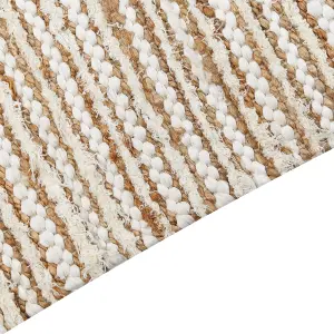 Cotton Area Rug 200 x 300 cm Beige and White BARKHAN