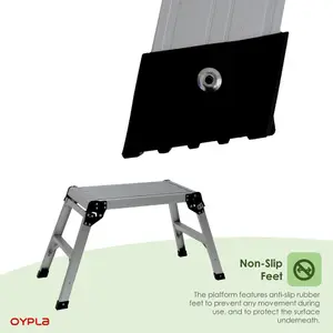 Oypla 150kg Folding Aluminium Work Platform Step Up Bench Ladder EN131