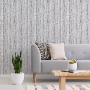 Sublime Dappled trees Silver Smooth Wallpaper Sample