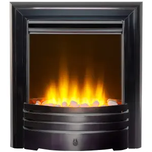 Acantha Amara Pebble Electric Fire in Black Nickel with Remote Control