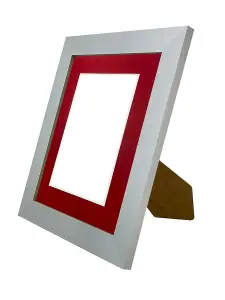 Metro Light Grey Frame with Red Mount for Image Size 4 x 3 Inch