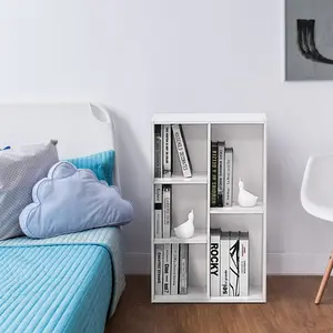 Kaidence 5-Cube Reversible Open Shelf Bookcase White