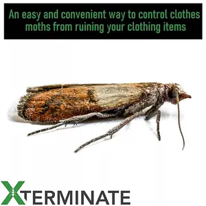 Xterminate Plastic Hanging Clothes Moth Trap Holders & 1 x Pheromone Refill Glue Pads Repellent for Wardrobes