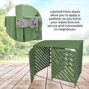 Sage Green Double Wheelie Bin Storage