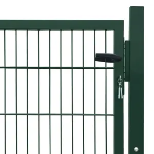 Berkfield Fence Gate Steel Green 105x150 cm