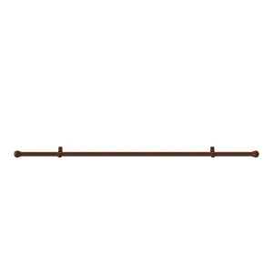 Satin Brown Walnut effect Non extendable Ball Single curtain pole set, (L)1.5m (Dia)28mm