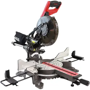 Excel 10" 255mm Sliding Mitre Saw Double Bevel 2000W/240V with Laser & Universal Wheel Stand