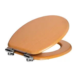 Harbour Housewares - Wooden Soft Close Toilet Seat