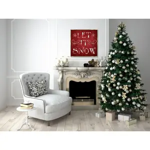 Let It Snow - Single Picture Frame Print Gold Floating Frame / 35.56cm H x 35.56cm W x 1.27cm D