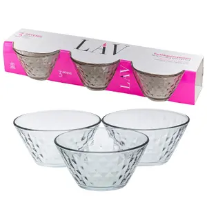 Queensway Home & Dining 12cm Diameter 12pcs Glass Dessert Ice Cream Bowls Snacks Nuts Nibbles Stacking Serving Dishes