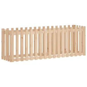 Berkfield Garden Raised Bed with Fence Design 200x50x70 cm Solid Wood Pine