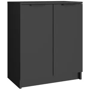 Berkfield Shoe Cabinet Black 59x35x70 cm Engineered Wood