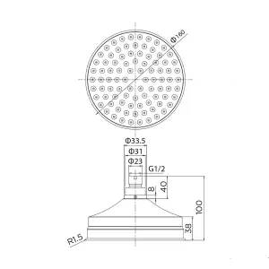 ENKI Gold Traditional Brass Shower Head R34