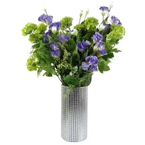 Pack of 6 x 80cm Artificial Purple Wild Rose Stem - 6 Flowers