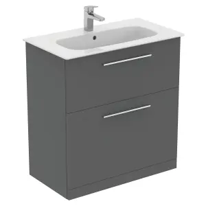 Ideal Standard i.life A Standard Matt Quartz Grey Freestanding Bathroom Vanity unit (H) 853mm (W) 800mm