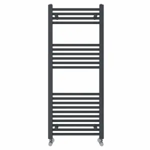 Right Radiators 1200x500 mm Straight Heated Towel Rail Radiator Bathroom Ladder Warmer Anthracite