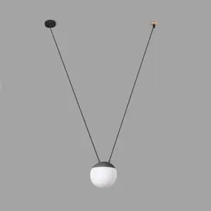 Luminosa Mine 1 Light Ceiling Pendant Wood, Dark Grey, E27