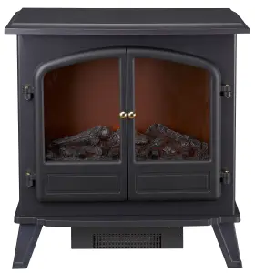 Focal Point Weybourne 1850W Matt Black Electric Stove (H)670mm (W)635mm