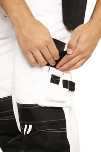 SSS Mens Painters Trousers Decorators Work Trouser Mens Holster Pockets White Work Pants 40in Waist - 32in Leg.