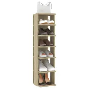 Shoe Cabinet Sonoma Oak 27.5x27x102 cm Engineered Wood