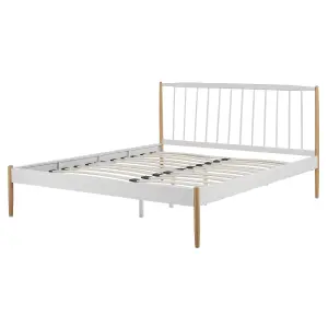 Metal EU King Size Bed White MAURS