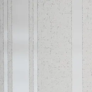 GoodHome Solfia White Glitter effect Striped Textured Wallpaper