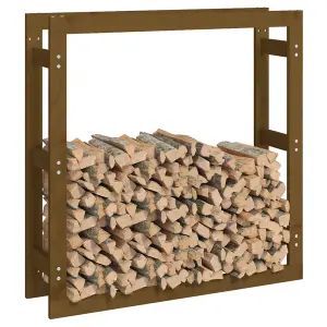 Berkfield Firewood Rack Honey Brown 100x25x100 cm Solid Wood Pine