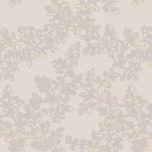 Laura Ashley Burnham Dove grey Trail Smooth Wallpaper Sample