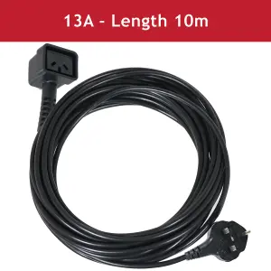 SPARES2GO Mains Cable Power Lead & UK Plug compatible with Numatic Vacuum Cleaner (10 Metres, 2 pin)