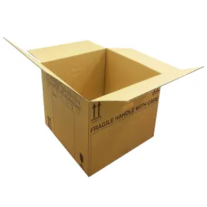 20 x Extra Large Size (21x21x16") Strong Printed Tick List Cardboard Removal Boxes With Carry Handles