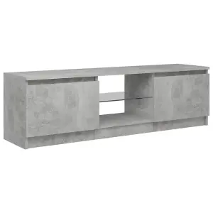 Berkfield TV Cabinet with LED Lights Concrete Grey 120x30x35.5 cm