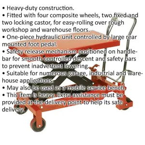 Heavy Duty Hydraulic Platform Truck with 1000kg Capacity and Safety Release Mechanism