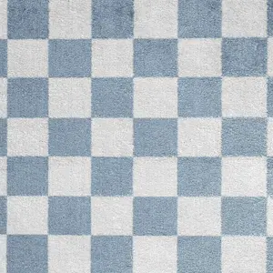 CHELSEA Machine Washable Checkered Area Rug 200 x 275 cm