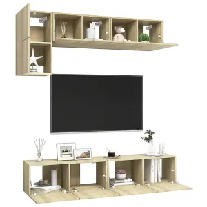 Berkfield 5 Piece TV Cabinet Set Sonoma Oak Engineered Wood