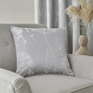 Catherine Lansfield Meadowsweet Floral 30x40cm Cushion Grey