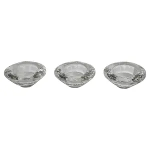 URBNLIVING 7cm Diameter Set of 3 Glass Tealight Holders